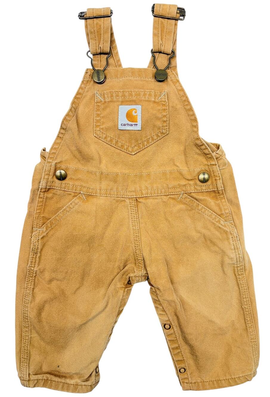 Carhartt Baby Toddler 12M Duck Bib Overalls Brown Canvas Workwear Adjustable